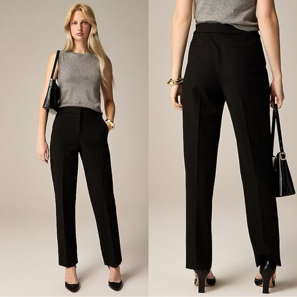 NWT J CREW Petite Kate straight-leg pant in four-season stretch in black - Picture 1 of 8